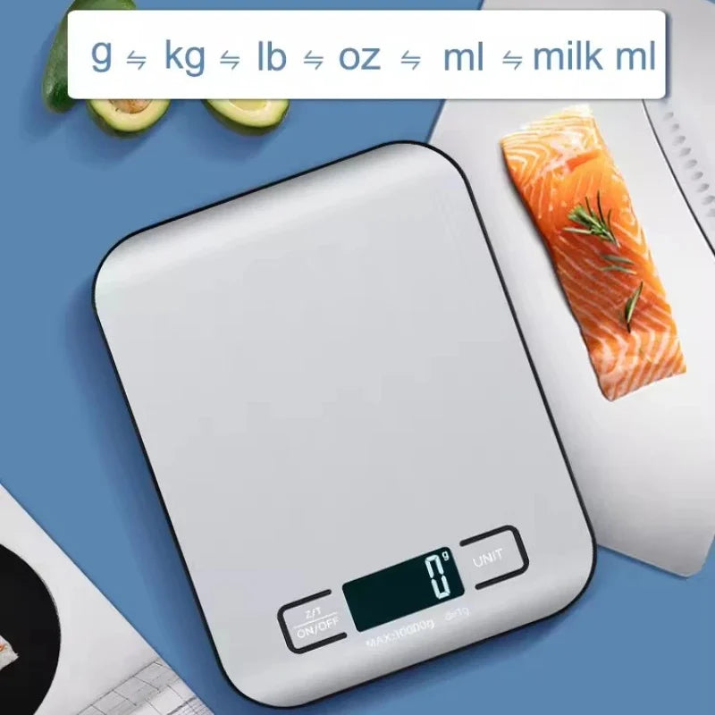 Digital Kitchen Scale 5kg/1g – LED Display Stainless Steel Panel Electronic Scale for Food, Jewelry, Snacks & Baking