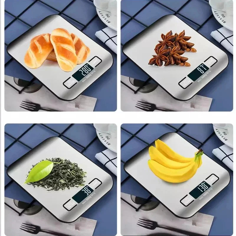 Digital Kitchen Scale 5kg/1g – LED Display Stainless Steel Panel Electronic Scale for Food, Jewelry, Snacks & Baking
