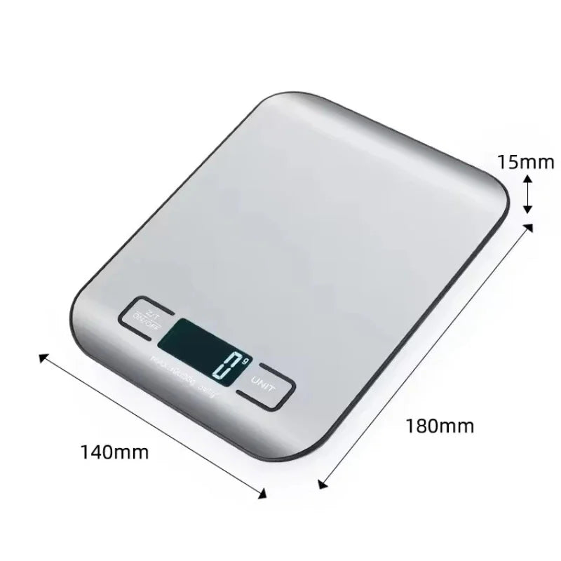 Digital Kitchen Scale 5kg/1g – LED Display Stainless Steel Panel Electronic Scale for Food, Jewelry, Snacks & Baking