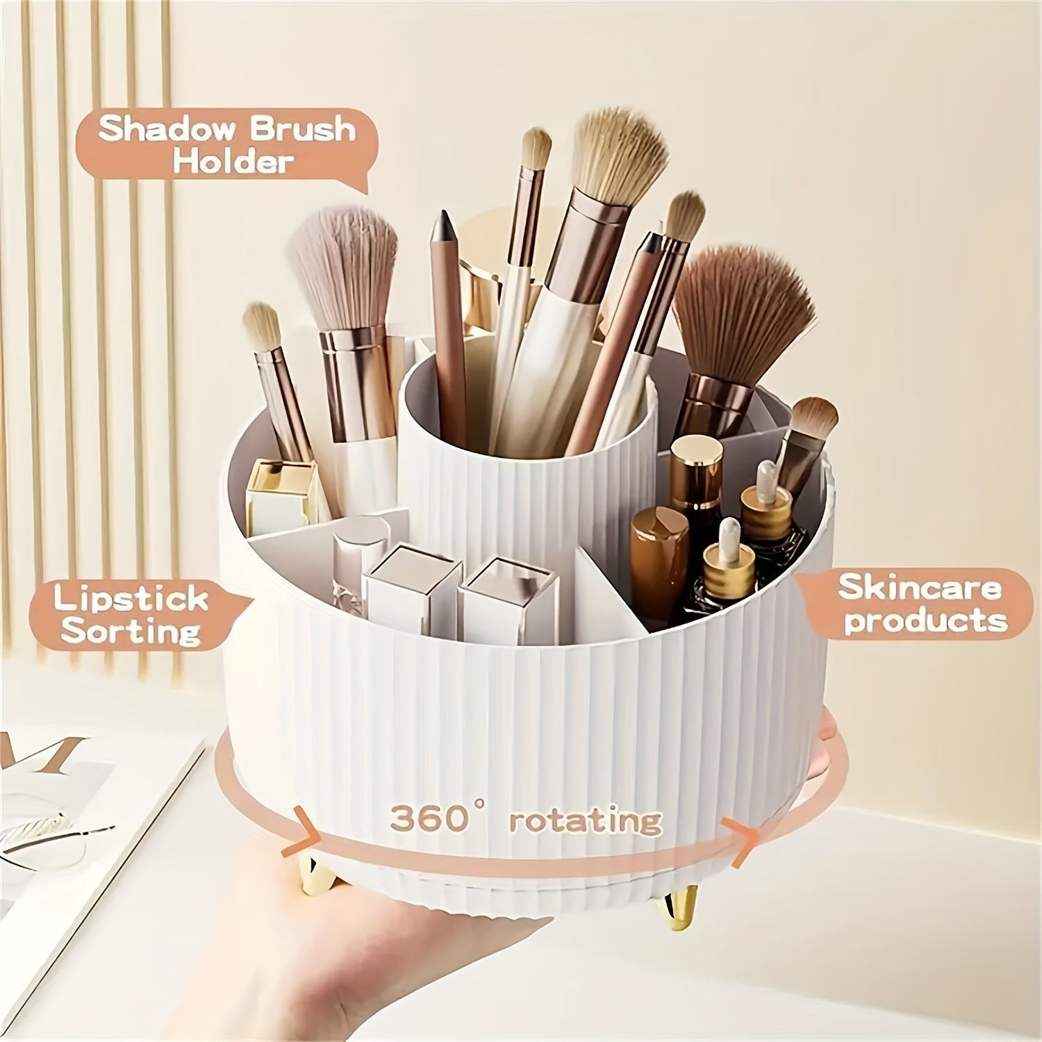 360° Rotating Makeup Cosmetics Organizer for Women
